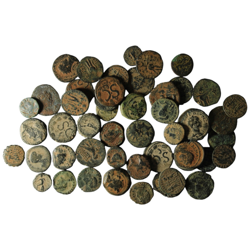 50 pieces mixed coins / SOLD AS SEEN, NO RETURN!

Artificial sandpatina