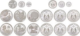 EMIRATI ARABI FUJAIRAH Muhammad bin Hamad al-Sharqi (1952-1974) Proof Set di 9 monete: 1969 (= 1388 AH) / 1970 (= 1389 AH) - AG Composto da 10 Riyals ...