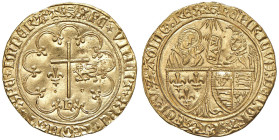 FRANCIA Enrico VI (1422-1453) Saluto d'oro Rouen - Duplessy 443 A AU (g 3,49)