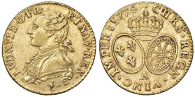 FRANCIA Luigi XVI (1774-1792) Luigi d'oro 1774 A - Gad. 359 AU (g 8,10) R Da montatura.