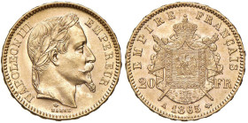 FRANCIA Napoleone III (1852-1870) 20 Franchi 1865 - Gad. 1062 AU (g 6,45)