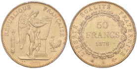 FRANCIA Terza repubblica (1871-1940) 50 Franchi 1878 A - Gad. 1113 AU In slab PCGS n° 33179978.