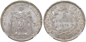 FRANCIA Terza repubblica (1871-1940) 5 Franchi 1873 A - Gad. 745a AG In slab NGC n° 57898358-010.