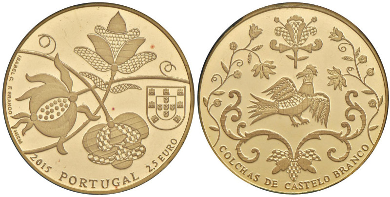 PORTOGALLO 2,5 Euro 2015 Cholcas de Castelo Branco - AU In slab privato.

Stat...