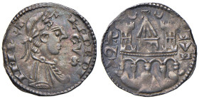 BERGAMO Comune a nome di Federico II (1236-XIV sec.) Mezzo grosso o Grosso da 4 denari - MIR 17 AG (g 1,48) R Bellissima patina da antica raccolta.