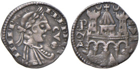 BERGAMO Comune a nome di Federico II (1236-XIV sec.) Mezzo grosso o Grosso da 4 denari - MIR 17 AG (g 1,04) R
