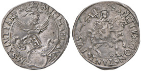 CARMAGNOLA Michele Antonio di Saluzzo (1504-1528) Cornuto con contromarca di Genova - MIR 146 AG (g 5,68)