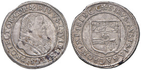 CORREGGIO Siro d’Austria (1616-1630) Testone da 24 soldi - MIR 181 AG (g 7,56) RRR Ex NAC 81, Collezione GdF di testoni italiani del 2014, lotto 348. ...