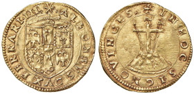 FERRARA Alfonso d'Este (1505-1534) Scudo d'oro del sole - MIR 269 AU (g 3,36)