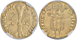 FIRENZE Repubblica (1198-1532) Fiorino d'oro primo semestre 1329 - MIR 8/7 AU (g 3,51) R In slab TOP POP migliore esemplare certificato NGC, in slab M...