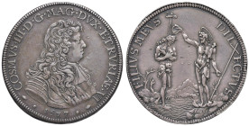 FIRENZE Cosimo III de' Medici (1670-1723) Piastra 1677 - MIR 326/4 AG (g 30,95)