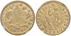 FIRENZE Pietro Leopoldo di Lorena (1765-1790) Ruspone 1781 - MIR 370/14 AU RR In slab NGC n° 6141355-004.
