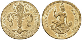 FIRENZE Carlo Ludovico di Borbone (1803-1807) Ruspone 1806 - MIR 421/4 (g 10,46) AU RR Fondi lucenti.