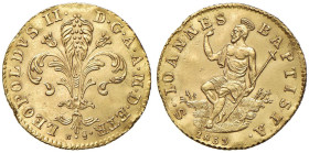 FIRENZE Leopoldo II Lorena (1824-1859) Zecchino 1853 - Gig. 12 AU (g 3,43) RR Da montatura. Ottimi rilievi.