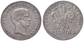 FIRENZE Leopoldo II di Lorena (1824-1859) Fiorino 1858 - Gig. 43 AG NC Periziata da Cavaliere F. come "FDC".