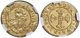 GENOVA Dogi biennali III fase (1637-1797) Mezza doppia 1651 IBN - MIR manca AU RRRRR In slab NGC n° 2135139-043, TOP POP.
