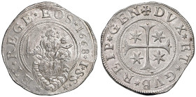 GENOVA Dogi biennali III fase (1637-1797) Scudo 1668 ISS - MIR 294/27 AG (g 37,93) Esemplare di notevole conservazione per la tipologia.