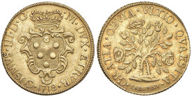 LIVORNO Cosimo III de' Medici (1670-1723) Pezza d'oro della rosa 1718 - MIR 69/2 AU (g 7,80) RRR