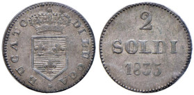 LUCCA Carlo Luidovico di Borbone (1824-1847) 2 Soldi 1835 - Gig. 11 MI (g 2,68) Periziata da Cavaliere F. come "qFDC".