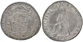 MANTOVA Carlo I Gonzaga Nevers (1627-1637) Mezzo ducatone - MIR 647/1 AG (g 15,00) R Bellissimo esemplare con patina iridescente.