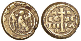 MESSINA Manfredi (1258-1266) Multiplo di tarì - MIR 130 AU (g 6,21) RR Esemplare di peso particolarmente elevato, caratteristica che lo rende molto ra...