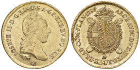 MILANO Giuseppe II d'Asburgo Lorena (1780-1790) Sovrana 1786 - MIR 455/1 AU (g 11,09) Graffietti.