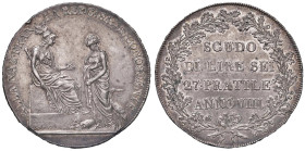 MILANO Repubblica Cisalpina (1800-1802) Scudo da 6 Lire An. VIII - Gig. 1 AG (g 23,11) R Segnetto al bordo.