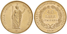 MILANO Governo provvisorio della Lombardia (1848) 40 Lire 1848 - Gig. 1 AU (g 12,91) R