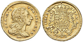 NAPOLI Carlo di Borbone (1734-1759) 2 Ducati 1750 - Nomisma 225 AU (g 2,91) RRRR