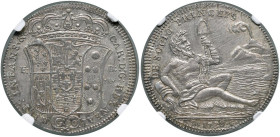 NAPOLI Carlo di Borbone (1734-1759) Mezza piastra 1736 Bordo liscio - Nomisma 286 AG In slab TOP POP miglior esemplare certificato NGC MS 63 n° 663261...