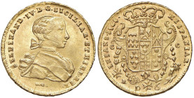 NAPOLI Ferdinando IV di Borbone (1759-1799) 6 Ducati 1764 - Nomisma 342 AU (g 8,85) RRR Sigla DeG sotto il busto. Minimi graffietti di conio ma esempl...
