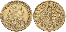 NAPOLI Ferdinando IV di Borbone (1759-1799) 4 Ducati 1770 - Nomisma 399 AU (g 5,88) RR