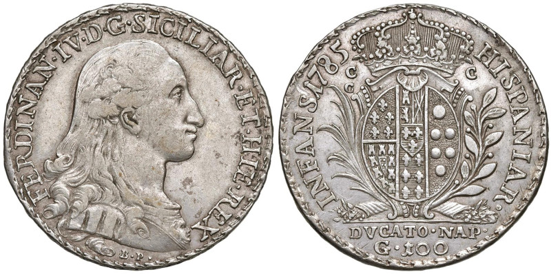 NAPOLI Ferdinando IV di Borbone (1759-1799) Ducato 1785 - Nomisma 471 AG (g 22,6...