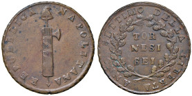 NAPOLI Repubblica napoletana (1799) 6 Tornesi 1799 - Nomisma 627 CU (g 19,84) Esemplare di qualità nettamente superiore, introvabile in questa conserv...