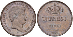 NAPOLI Ferdinando II di Borbone (1830-1859) 10 Tornesi 1838 - Nomisma 1109 CU (g 27,09) NC Minimi contatti.