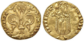 Urbano V (1362-1370) Avignone - Fiorino - Munt. 2 AU (g 3,39) R Il Muntoni ritiene probabile l'attribuzione di questi fiorini anonimi ad Urbano V, ma ...