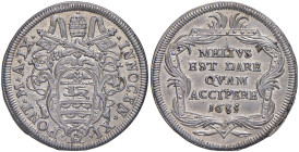 Innocenzo XI (1676-1689) Testone 1685 An. IX - Munt. 99 AG (g 9,11)