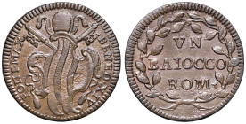 Benedetto XIV (1740-1758) Baiocco - Munt. 185 CU (g 11,87)