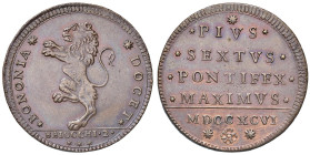 Pio VI (1775-1799) Bologna - 2 Baiocchi 1796 - Munt. 248a CU (g 19,42)