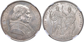 Pio VIII (1829-1830) Scudo 1830 An. I - Munt. 1 AG R In slab NGC n° 6638156-009.