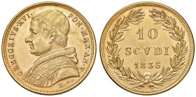 Gregorio XVI (1831-1846) 10 Scudi 1835 An. V - Munt. 1 AU (g 17,36) R