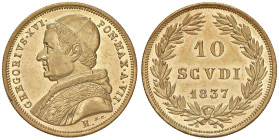 Gregorio XVI (1831-1846) 10 Scudi 1837 An. VII - Munt. 1d AU (g 17,34) R