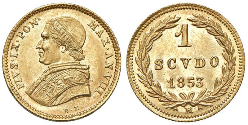 Pio IX (1846-1878) Scudo 1853 An. VIII - Munt. 7 AU (g 1,74) 

Status: FDC