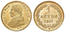 Pio IX (1846-1878) Scudo 1857 An. XII - Munt. 7c AU (g 1,74) R