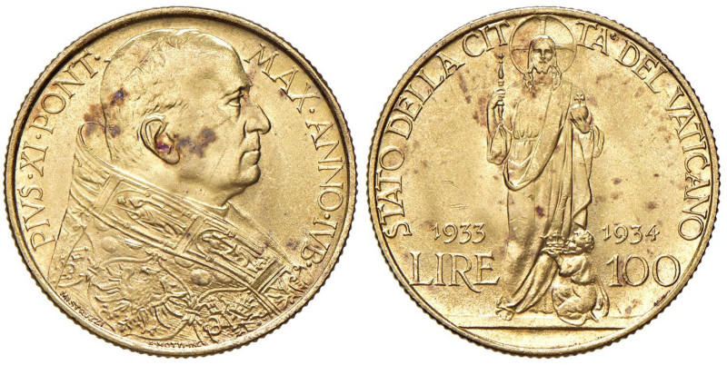 Pio XI (1922-1939) 100 Lire 1934 An. IVB. - Nomisma 915 AU (g 8,80)

Status: F...