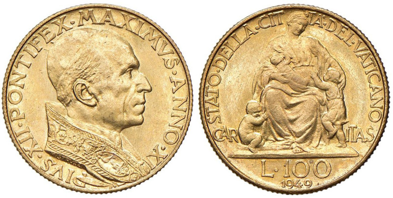 Pio XII (1939-1958) 100 Lire 1949 An. XI - Nomisma 945 AU (g 5,21) RR 

Status...