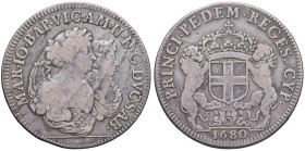 Vittorio Amedeo II reggenza della madre (1675-1680) Scudo bianco 1680 - MIR 837b AG (g 26,71) RRRRR