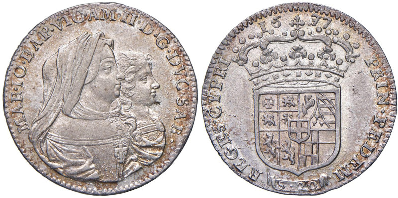 Vittorio Amedeo II reggenza della madre (1675-1680) Lira 1677 - MIR 838c AG (g 6...