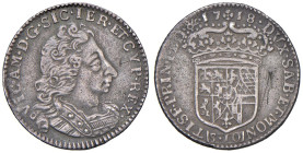 Vittorio Amedeo II re di Sicilia (1713-1718) Mezza lira 1718 - MIR 887b AG (g 3,00) RRR