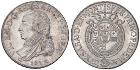 Vittorio Emanuele I (1802-1821) Mezzo scudo 1814 - Nomisma 500 AG (g 17,61) RR